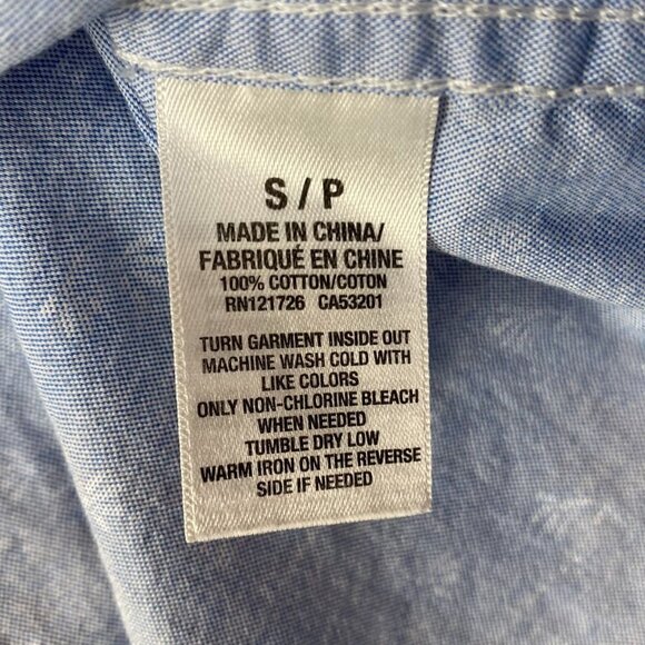 Aeropostale Mens Shirt Small Long Sleeve Floral Button Down Travel Casual Blue - Picture 8 of 14